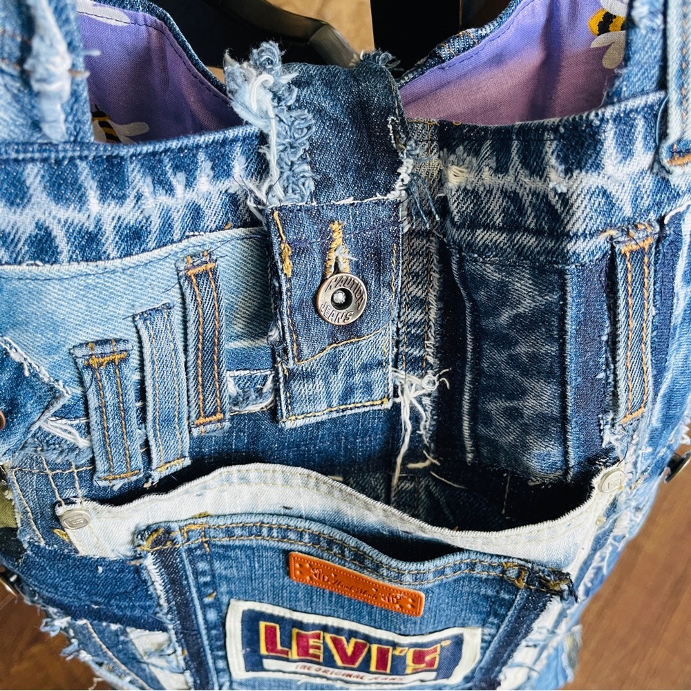 ‼️❤️SOLD❤️‼️HANDMADE UpCycled Denim Tote/Shoulder Bag • Made with ❤️ - Picture 11 of 11
